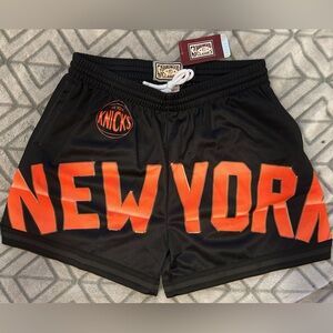 Mitchell & Ness Black and Orange New York Knicks Shorts